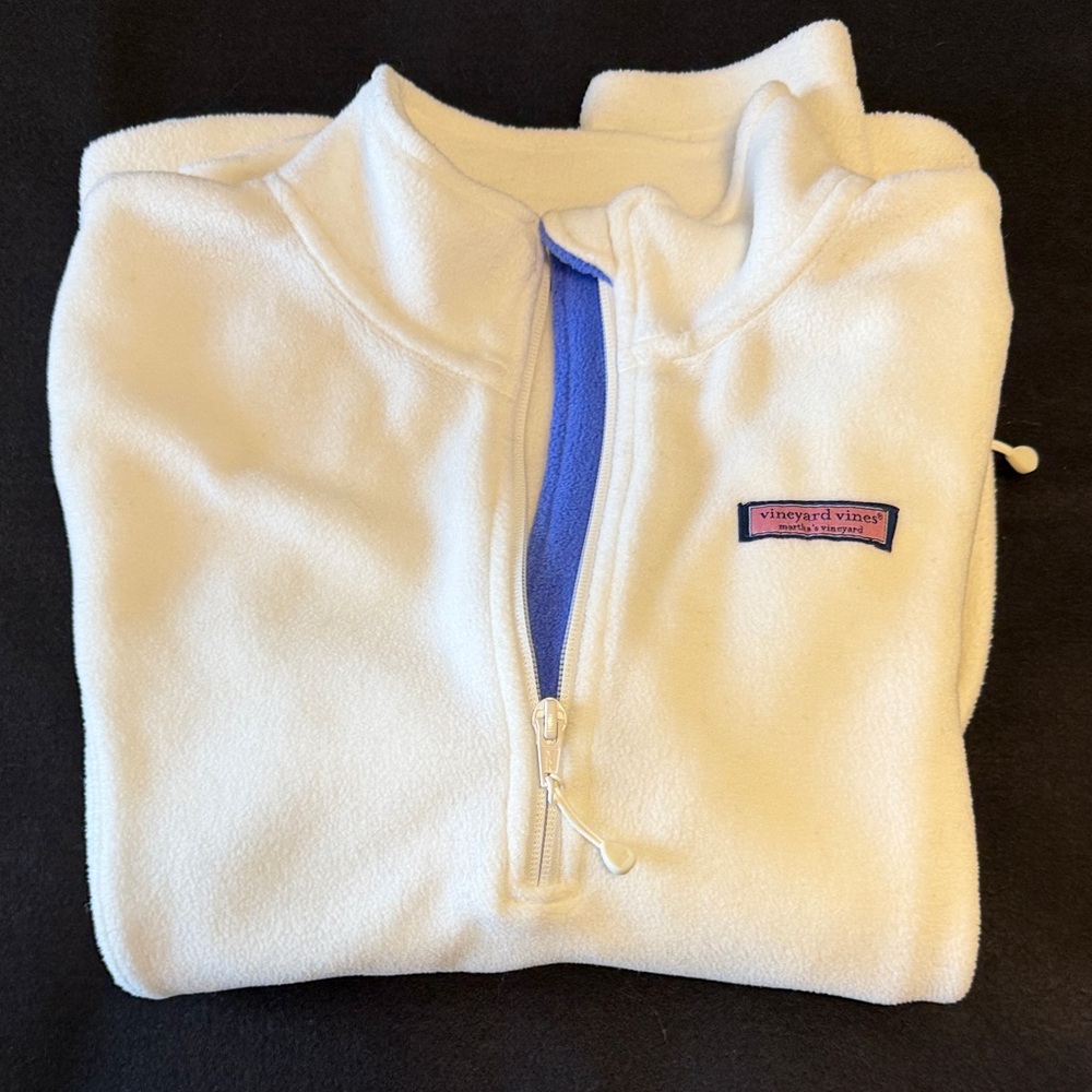 Vineyard Vines small  Ladies white 1/4 Zip-Up fleece type Sweater